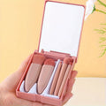 Chic Pink Makeup Brush Set - Mirror Compact.