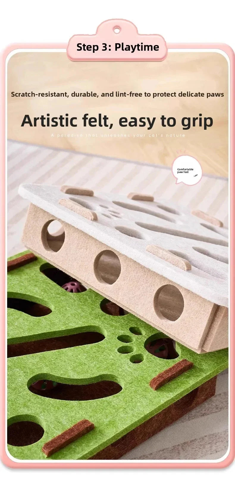 Interactive Felt Maze Toy for Cats