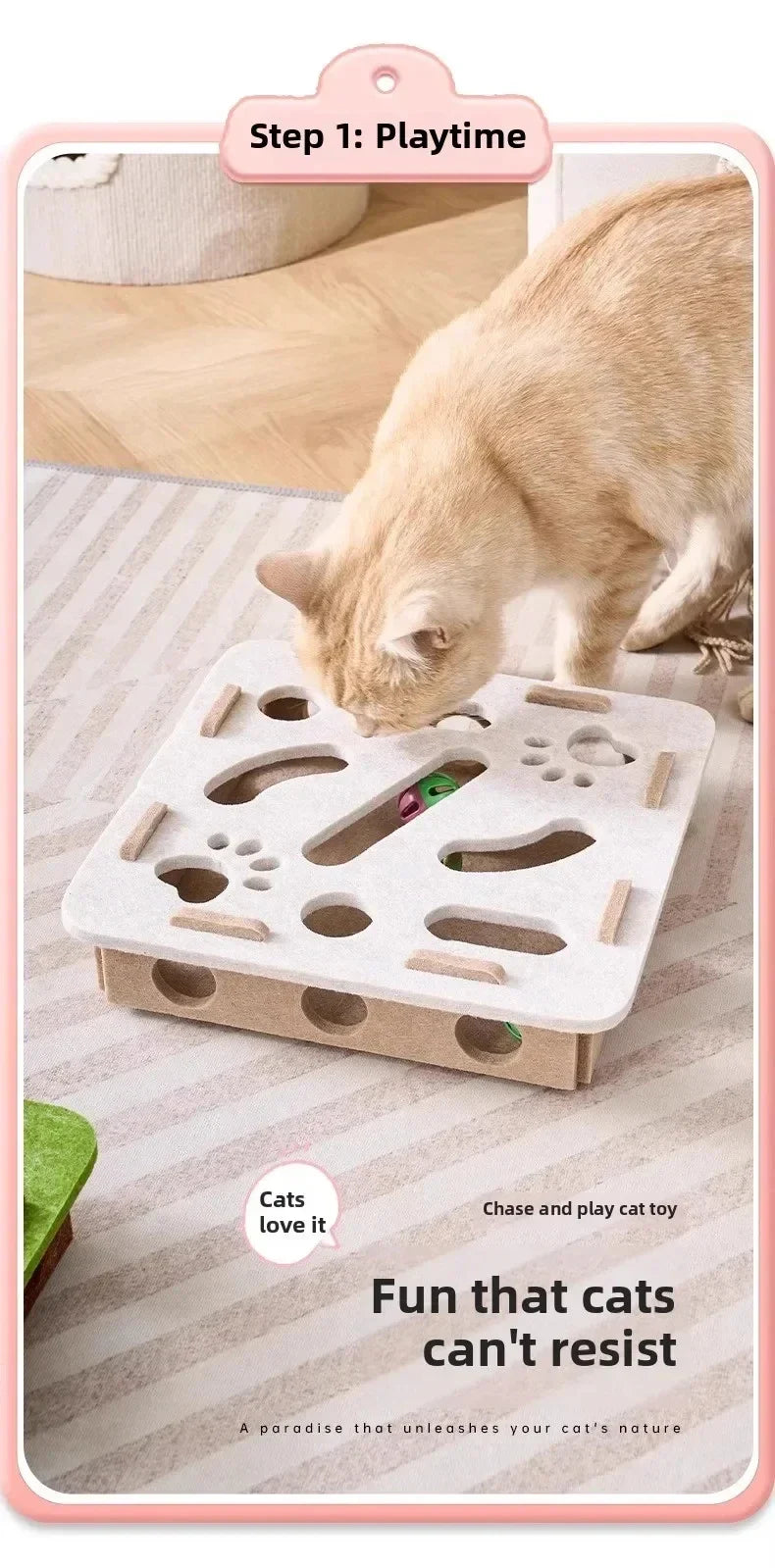 Interactive Felt Maze Toy for Cats