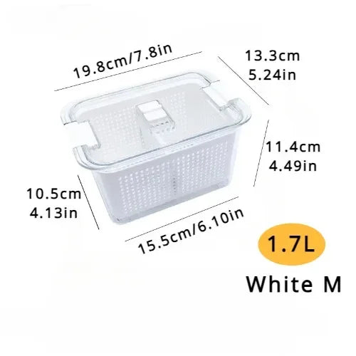 Clear Fresh-Keeper Box with Drain Basket