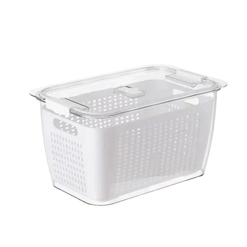 Clear Fresh-Keeper Box with Drain Basket